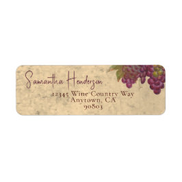 Etiqueta Elegant Rustic Vineyard Watercolor Return Address