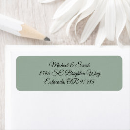 Etiqueta Elegant Sage Green Return Address