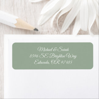 Etiqueta Elegant Sage Green Return Address