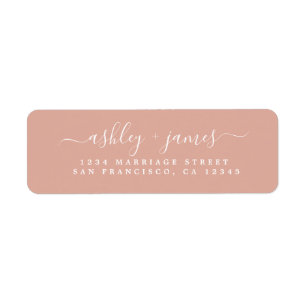 Etiqueta Elegant Script Dusty Pink Wedding Return Address L