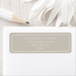Etiqueta Elegant Taupe Wedding Return Address