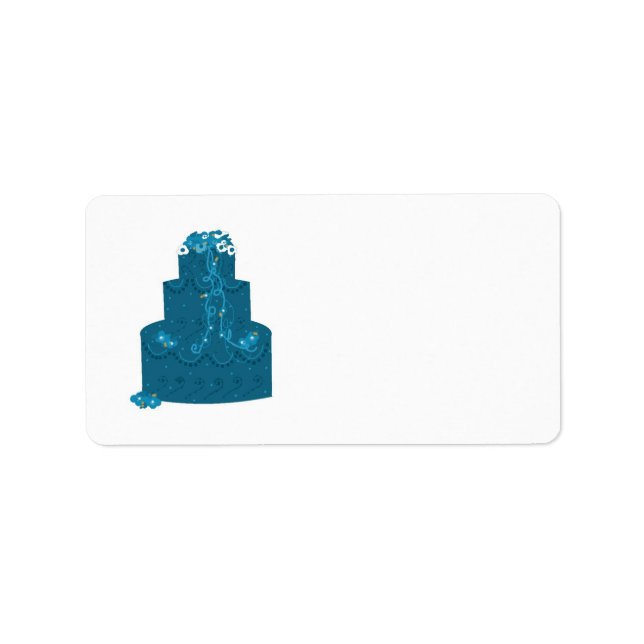 Etiqueta Elegant Teal Wedding Cake (Frente)