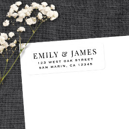 Etiqueta Elegant Vintage Type White Wedding Return Address