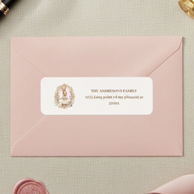 Etiqueta Elegant Watercolor Bunny  (Subido por el creador)