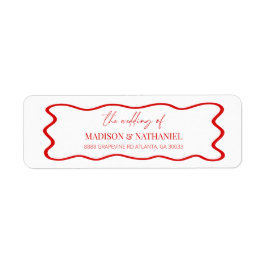 Etiqueta Elegant Wavy Border Wedding Return Address