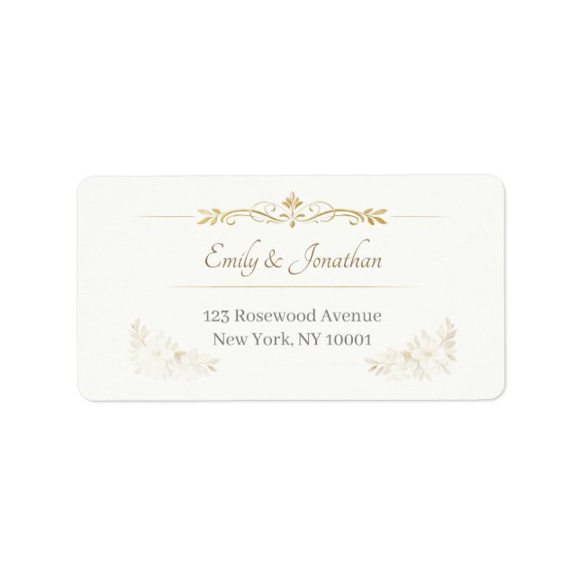Etiqueta Elegant Wedding Address Labels (Frente)