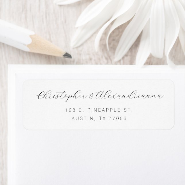 Etiqueta Elegant Wedding Calligraphy Modern Couple Name (In situ)