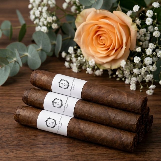 Etiqueta Elegant Wedding Monogram Cigar Bands Label (Subido por el creador)