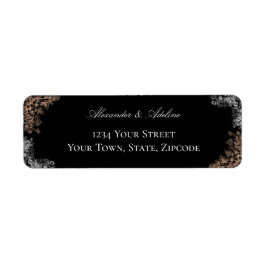 Etiqueta Elegant Wedding with Dark Floral Return Address 