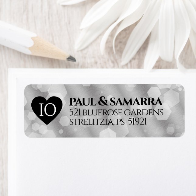 Etiqueta Elegante 10° Aniversario del Boda Tin (In situ)