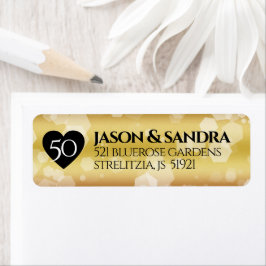 Etiqueta Elegante 50° Aniversario del Boda de Oro