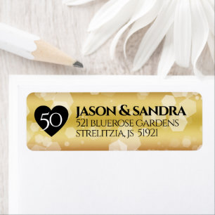 Etiqueta Elegante 50° Aniversario del Boda de Oro