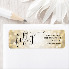 Etiqueta Elegante 50 Purpurina de oro ilumina 50 cumpleaños