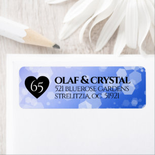 Etiqueta Elegante 65º Aniversario del Boda de Zafiro Azul