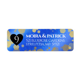 Etiqueta Elegante 9° Aniversario del Boda Lapis Lazuli