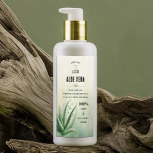 Etiqueta Elegante acuarela Aloe Vera Label Design