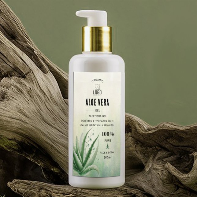 Etiqueta Elegante acuarela Aloe Vera Label Design (Elegant watercolor design reflecting purity and nature 🌿✨ #LabelDesign #AloeVera #Watercolorplant)