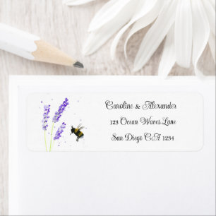 Etiqueta Elegante acuarela hierbas de lavanda Boda floral