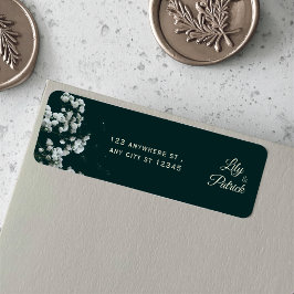 Etiqueta Elegante aliento de bebé verde esmeralda