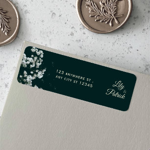 Etiqueta Elegante aliento de bebé verde esmeralda