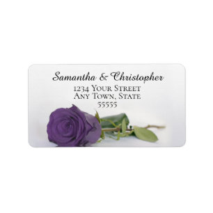 Etiqueta Elegante Amethyst Purple Rosa Dirección Boda
