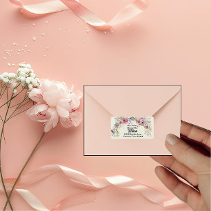 Etiqueta Elegante anillo de flores Dirección de retorno de