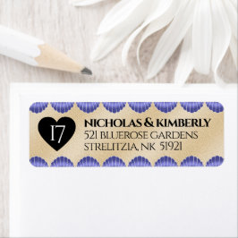 Etiqueta Elegante aniversario Boda de 17 conchas