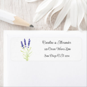 Etiqueta Elegante aquarela lavanda hierbas floral boda