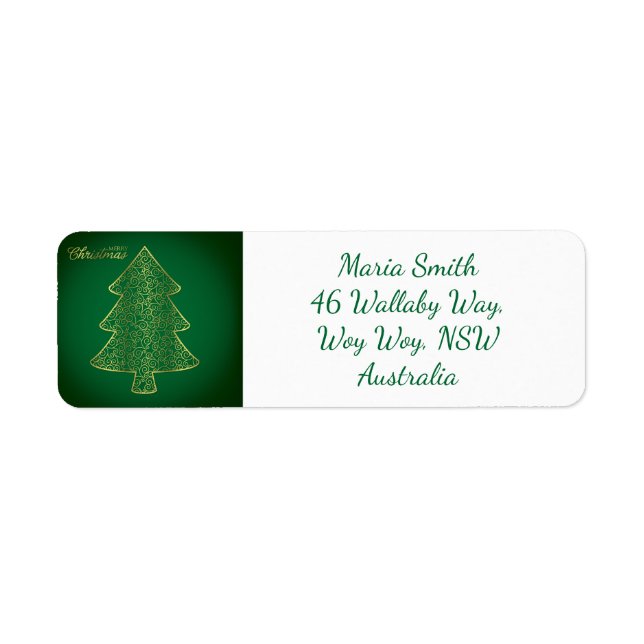Etiqueta Elegante árbol de navidad (Frente)