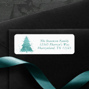 Etiqueta Elegante árbol de Navidad   Dirección de la Fábric