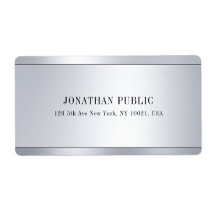 Etiqueta Elegante aspecto plateado glamuroso envío moderno