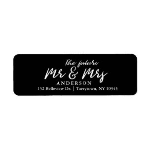 Etiqueta Elegante Black Script The Future Mr. y Mrs.