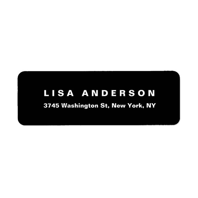 Etiqueta Elegante blanco negro legible creativo moderno (Frente)
