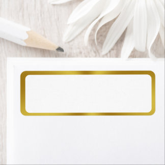 Etiqueta Elegante blanco y borde dorado en blanco