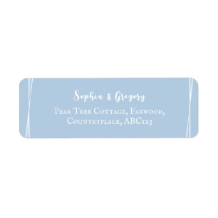 Etiqueta Elegante Boda Azul Claro Personalizada
