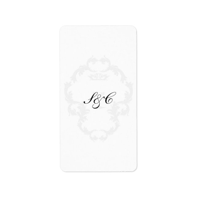 Etiqueta Elegante Boda blanco/plateado Hershey's Miniatura (Frente)