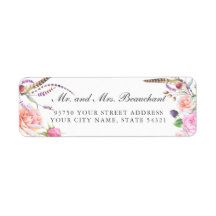 Elegante Boda Boho Botanic Floral Rosas
