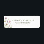 Etiqueta Elegante Boda Botánico de Flor Silvestre Soft Past<br><div class="desc">Elegante etiqueta de dirección de boda con un hermoso marco de flores silvestres acuáticas en suaves pasteles. Perfecto para una celebración romántica inspirada en la naturaleza o para un boda con temática de jardín. Para personalización o productos adicionales con este diseño,  por favor no dude en contactarme.</div>