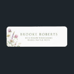 Etiqueta Elegante Boda Botánico de Flor Silvestre Soft Past<br><div class="desc">Elegante etiqueta de dirección de boda con un hermoso marco de flores silvestres acuáticas en suaves pasteles. Perfecto para una celebración romántica inspirada en la naturaleza o para un boda con temática de jardín. Para personalización o productos adicionales con este diseño,  por favor no dude en contactarme.</div>