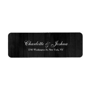 Etiqueta Elegante boda Creativo Madera Gris Minimalista