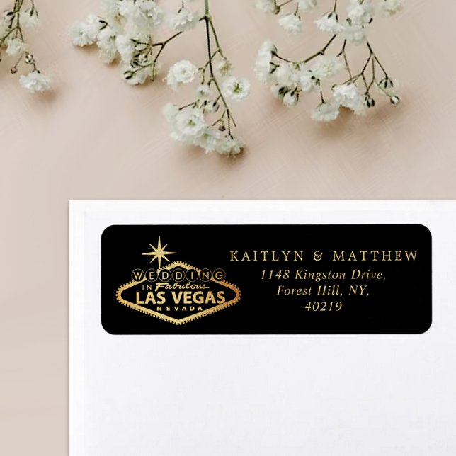 Etiqueta Elegante Boda de Destino de Las Vegas (Subido por el creador)