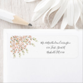 Etiqueta Elegante Boda de flores silvestres rosadas de Rubo