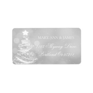 Etiqueta Elegante Boda de Navidades plateados