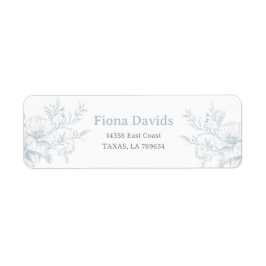 Etiqueta Elegante Boda francés Floral Blue Toile