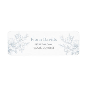 Etiqueta Elegante Boda francés Floral Blue Toile