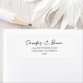 Etiqueta Elegante Boda Minimalista de Moda simple y moderna