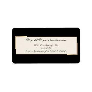 Etiqueta Elegante Boda negro de oro Sr. Sra. Return