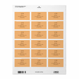 Etiqueta Elegante Boda simple de monograma de engrase