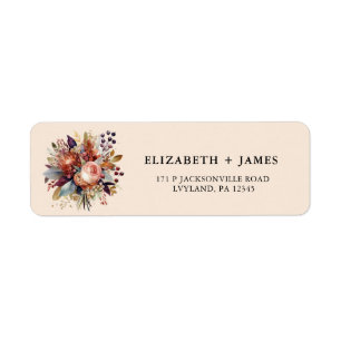 Etiqueta Elegante Boho Wildflower Acuarela Personalizada 