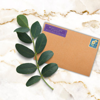 Etiqueta Elegante Borde Colorido Personalizado Morado